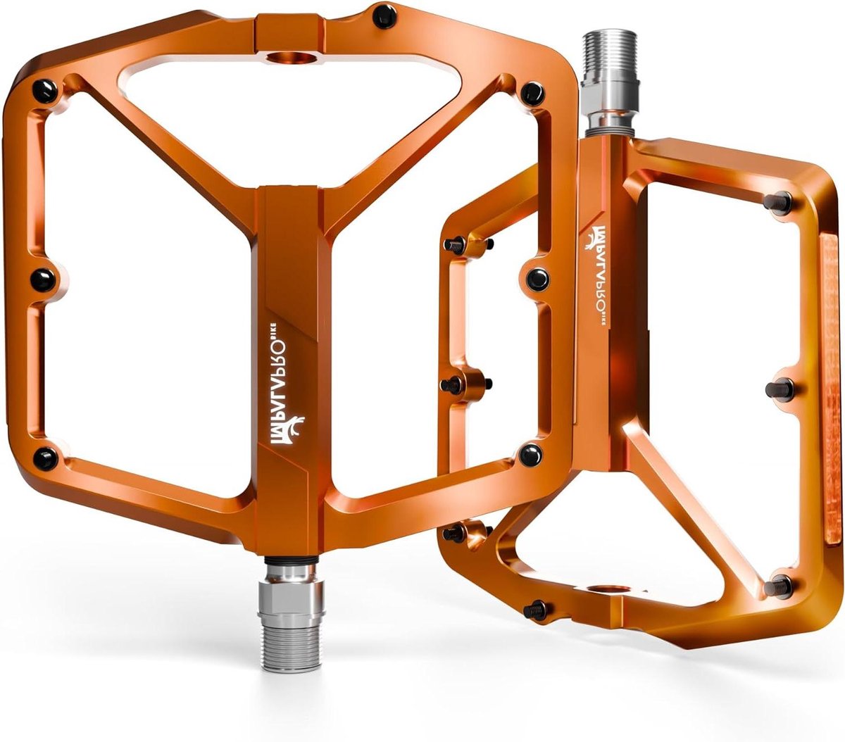 Fietspedalen Aluminium - MTB Pedalen Platform - Fietsen Stabiliteit - Afneembare Antislip Nagels - 9/16 inch - Oranje