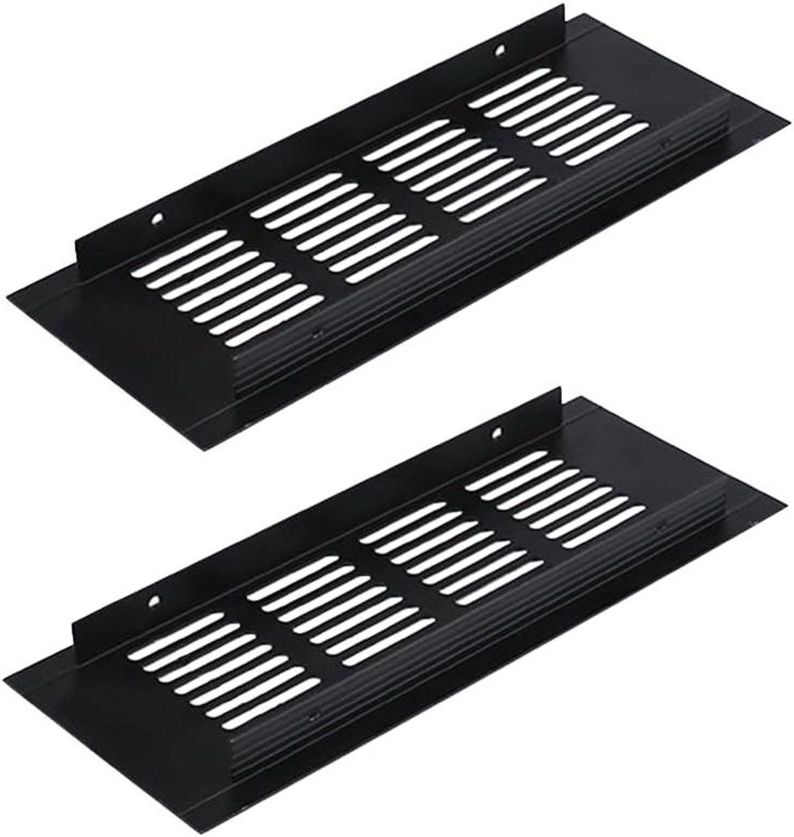 Ventilatierooster Deksel - Ventilatieopening Cover - Luchtcirculatie Verbeteren - Duurzame Aluminiumlegering - 80 mm x 200 mm - Zwart