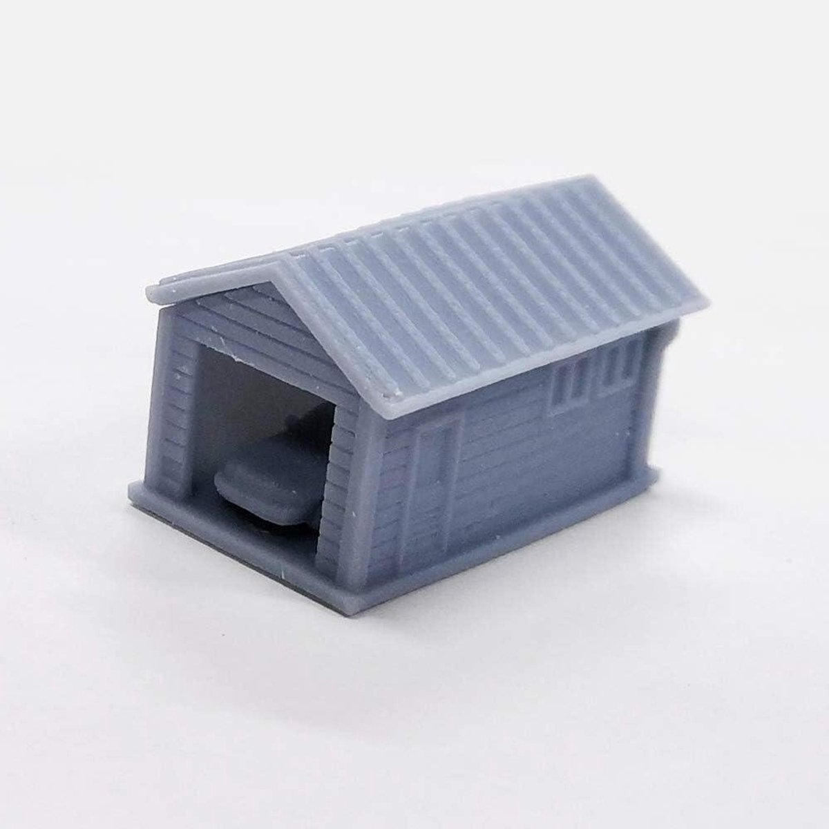 Model Auto Garage - Miniatuur Garage Set - Modelspoor Bouwen - 3D Geprint Hars - 1:160 Schaal - Grijs
