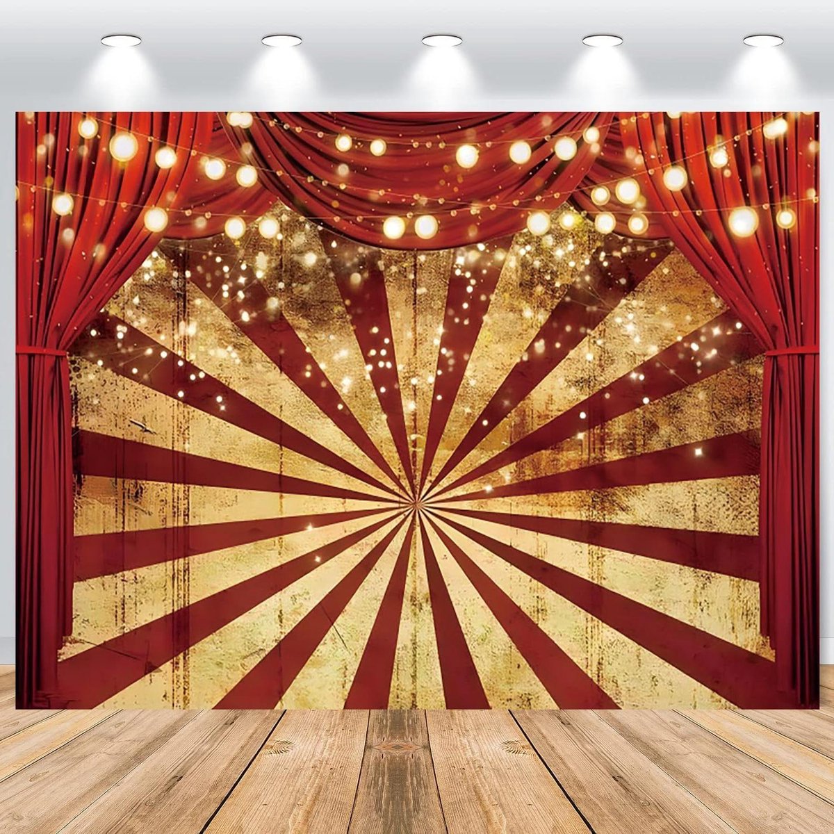 Circus Achtergrond - Fotostudio Doek - Feest Decoratie - Levendige Kleuren - 25 x 18 m - Rood