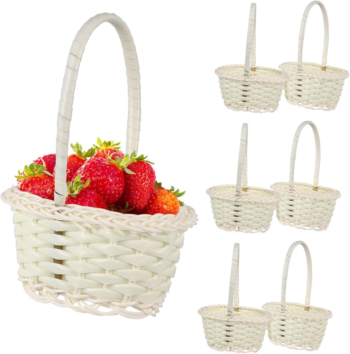 10 Pcs Mini Baskets met Handvatten - Exquisite Portable Pastoral Style - Basket Collecting - Groente Mand voor Favors - Ambachten - Trouwen in de Tuin - Tuin Accessoires - Feestdecoratie