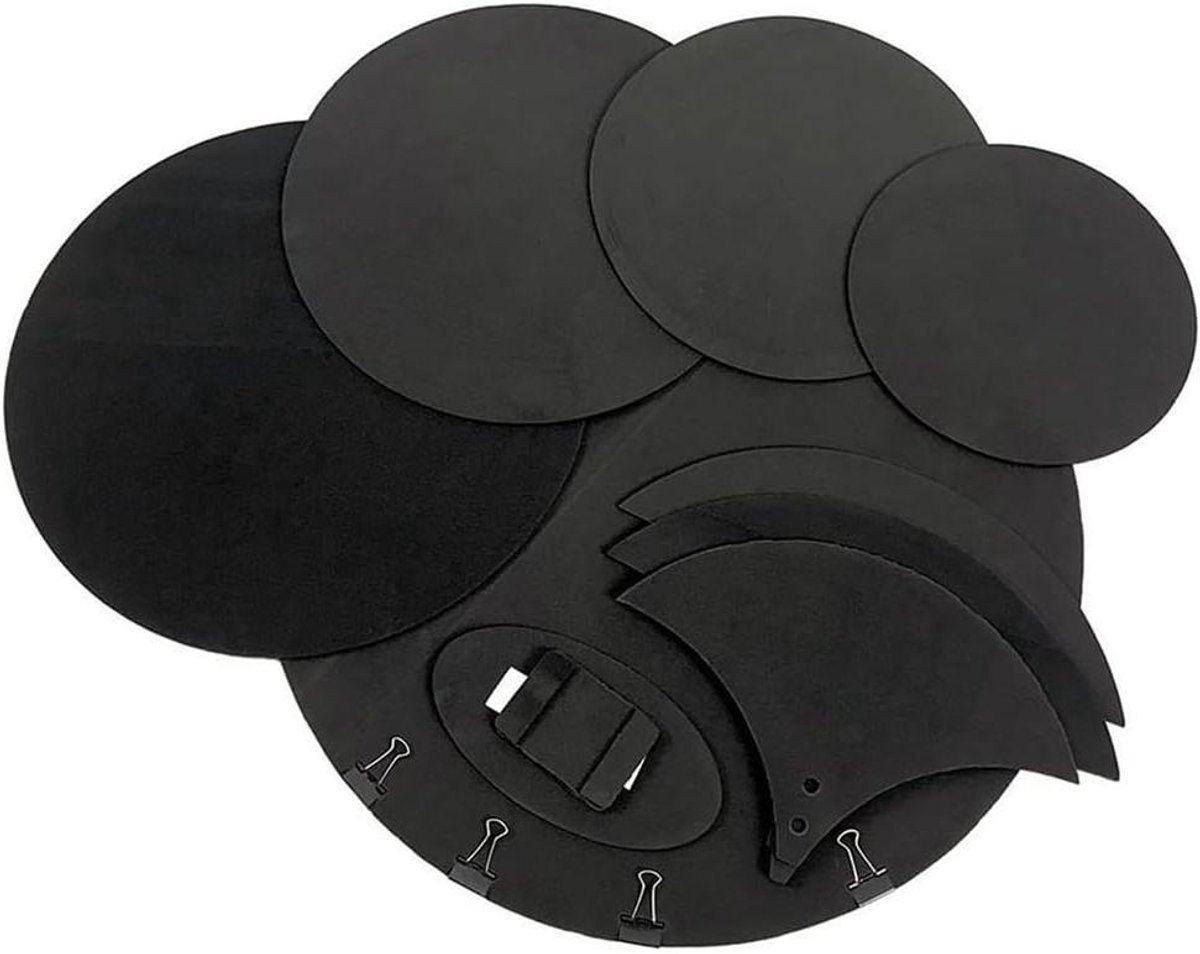 Drum Mute Set - Stille Drum Pads - Stil Oefenen - EVA Materiaal - 10 Stuks - Zwart