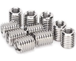 Set van 10 reductoren voor schroefdraad M6 x 1.0 en M10 x 1.5, zelftappende insertmoeren voor het repareren van schroefdraadgaten, duurzaam en gebruiksvriendelijk