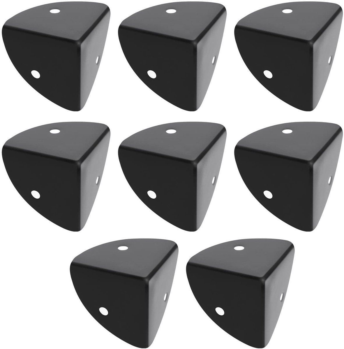Store_8 - Hoekhoekbeschermers - 8-delige set - Bescherming van meubelranden - Zwart - Metalen hoekbeschermers - Voor houten kisten en meubels - Zwart