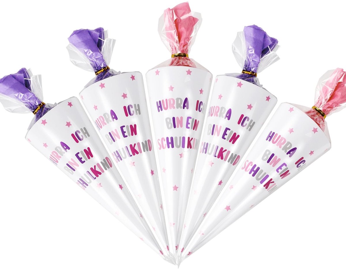 ONF3 - Gastgeschenken - Wenskaarten - Creatief zelf in elkaar zetten - Roze - Schoolbegin - Feestelijke decoratie - Voor kinderen