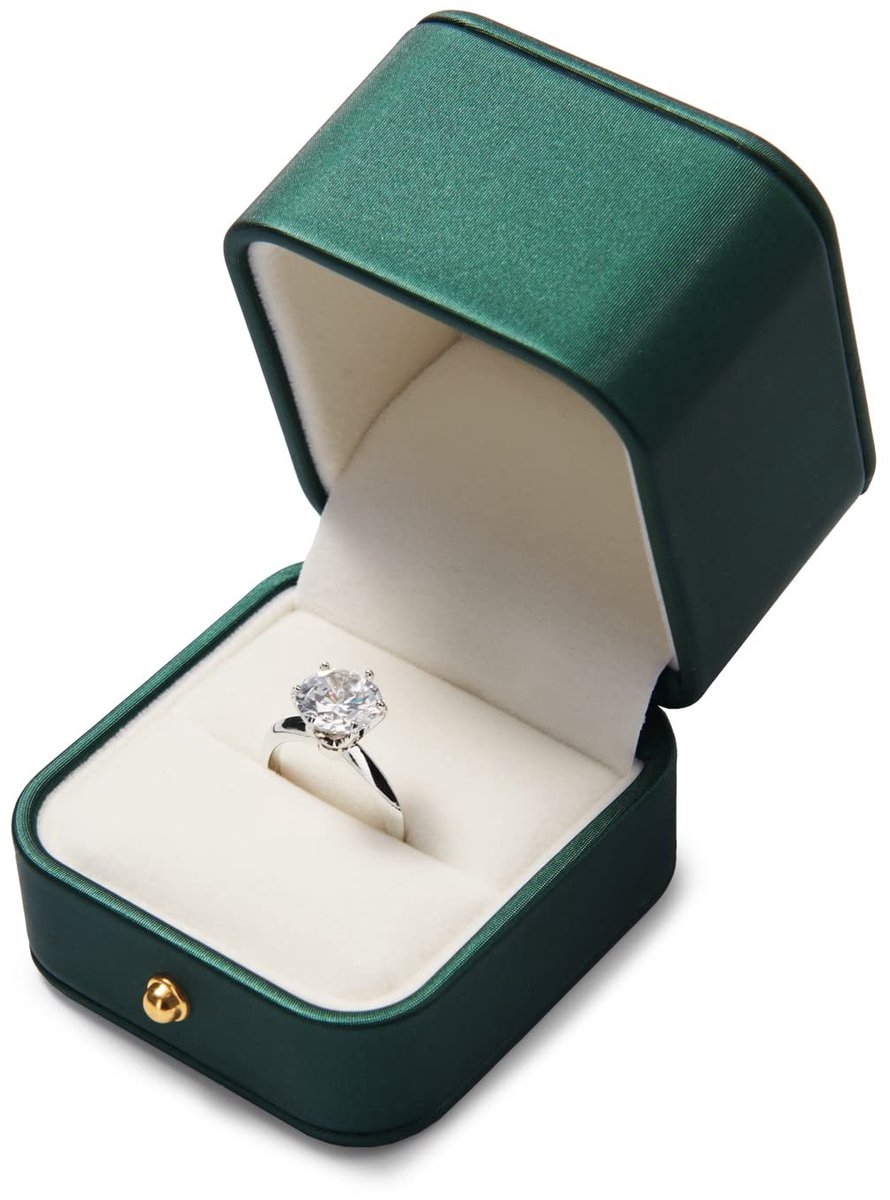 SPHProducts - Ringendoosje - Bruiloft - Hoogwaardig leer - Zwartgroen - Juwelen geschenkdoos - Luxe uitstraling - Geschikt voor aanzoek