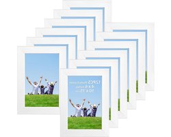 12-delige Fotolijst Set 10x15 cm in Wit, Muur- en Tafelmontage, Ideaal voor Foto Collages en Decoratie