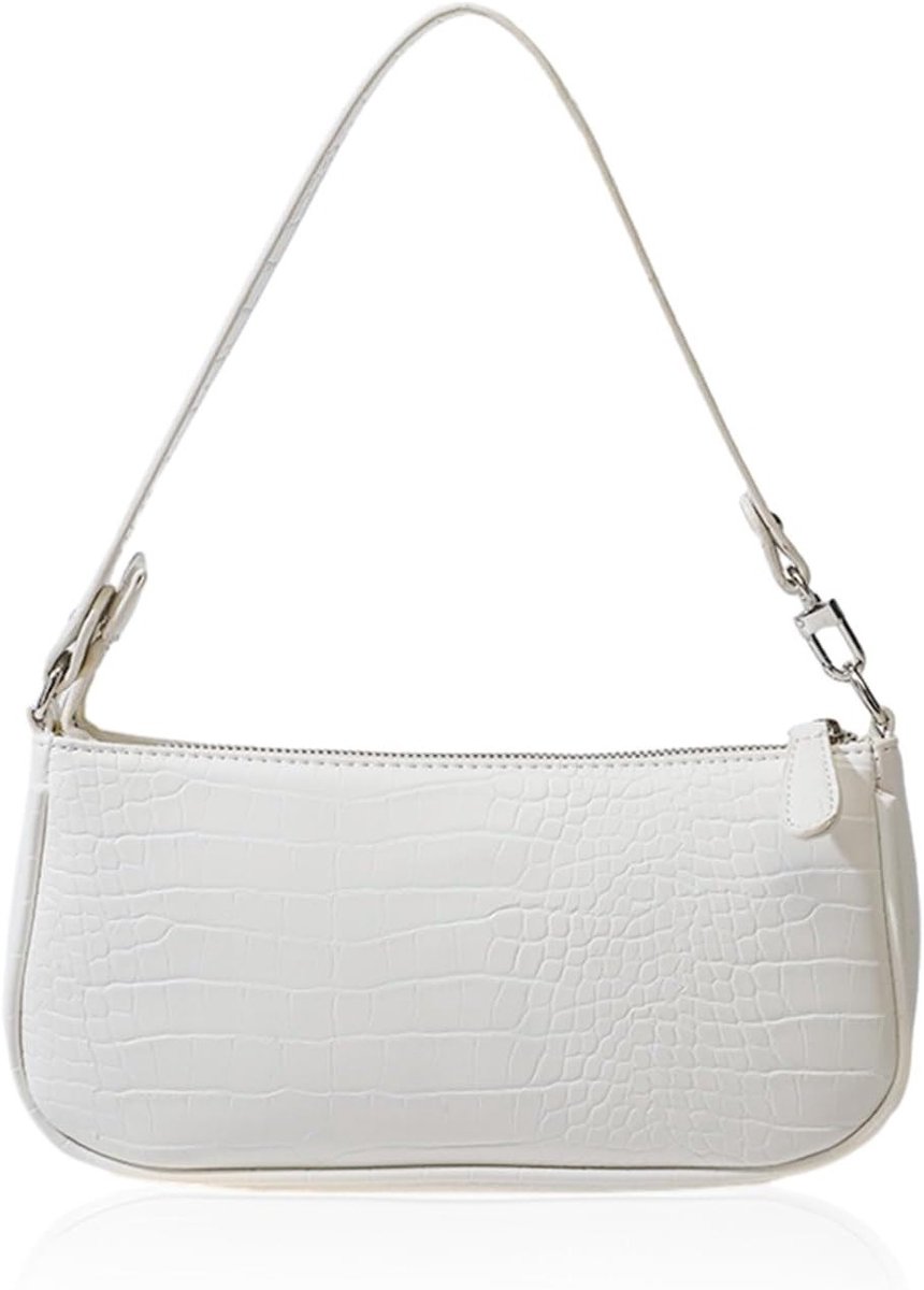 Vintage Onderarmtas met Krokodillenstructuur, PU Leren Schoudertas, Mini Handtas voor Dames - Stijlvolle Accessoire voor Elke Gelegenheid