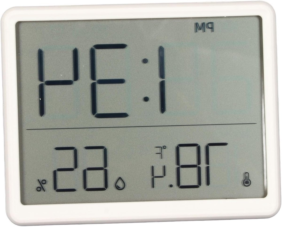 Multifunctionele Digitale Alarmklok met Magnetische Hechting en Temperatuur- en Vochtigheidsmeter voor Wand, Tafel en Koelkast