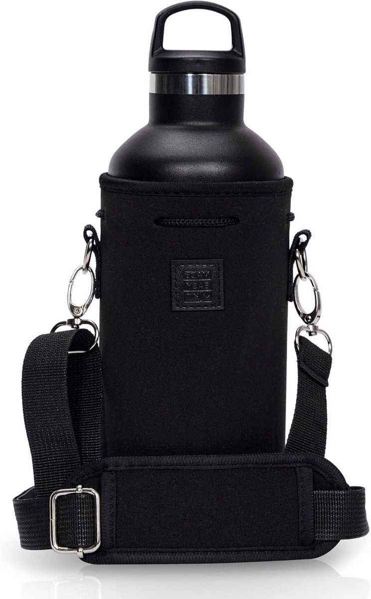 Waterfles Houder - Fleshoes Bekerhouder - Hydratatie Onderweg - Verstelbare Schouderriem - 15 Liter - Zwart