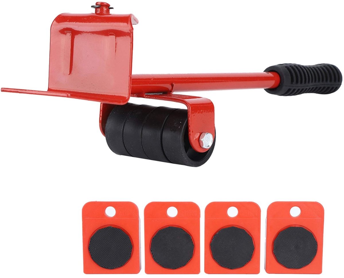 Store_7 - Meubellifter - Verstelbare meubelverhuizer - Heavy Duty - Rood - 360° rotatie - Efficiënt transport - Geschikt voor banken en koelkasten