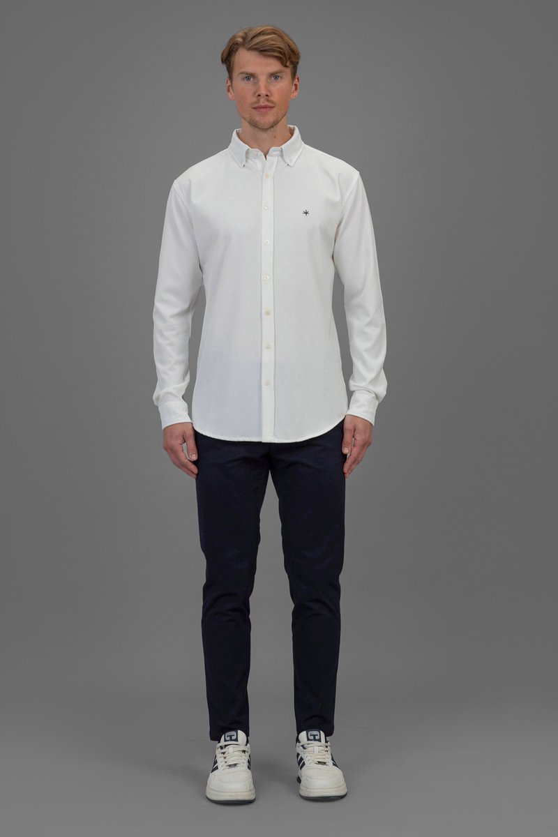 Laurent Vergne - Heren - Overhemd - Viscose - Wit - maat XL - Slim fit