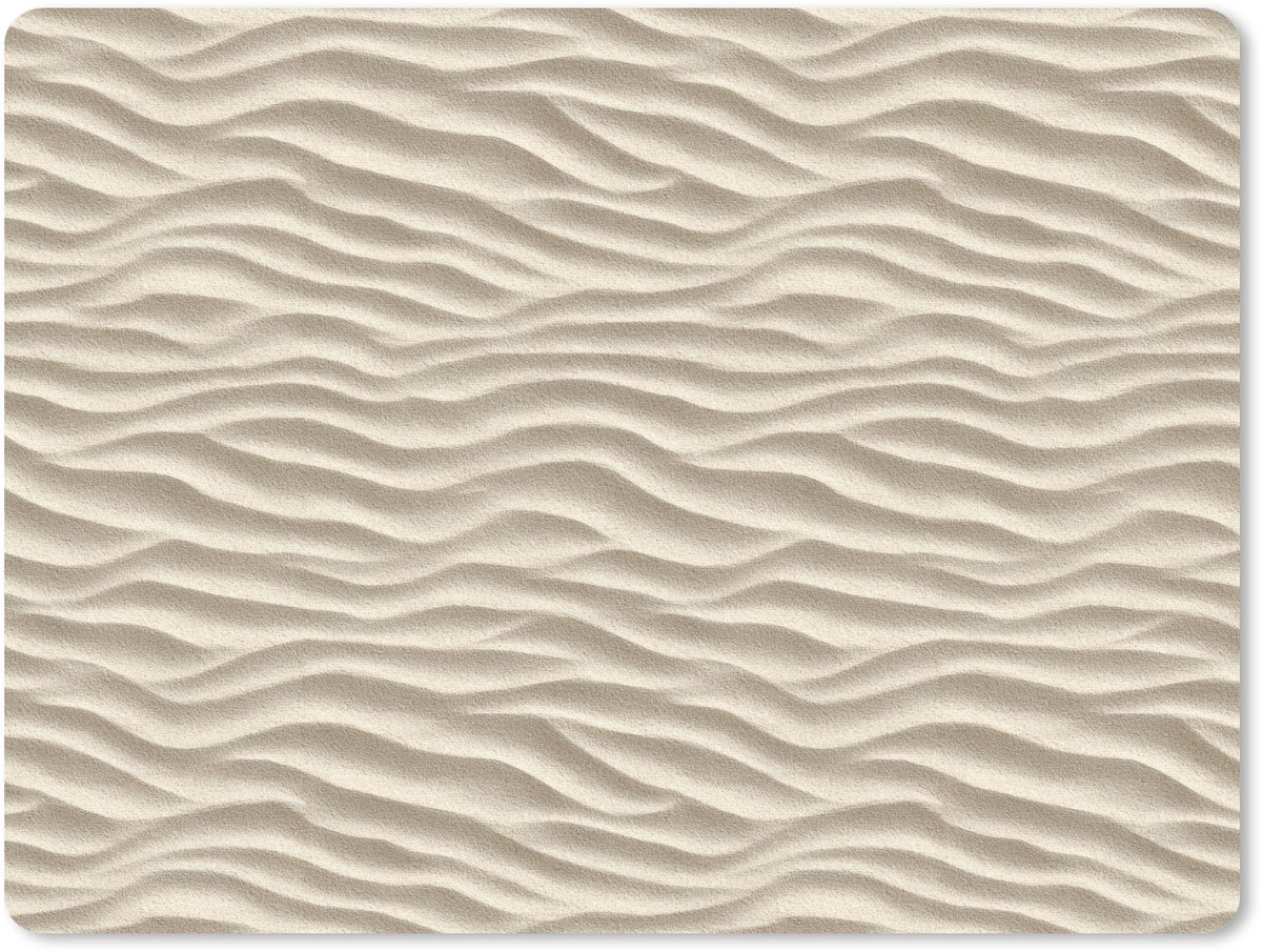 Muismat 12x10 cm - Mousepad Zand - Golven - Beige - Muismatten