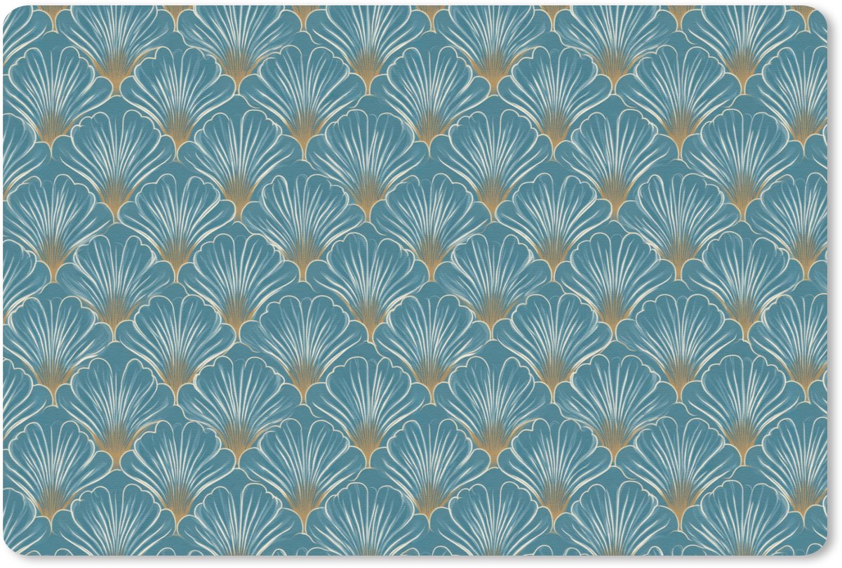 Muismat 13x8 cm - Mousepad Symmetrisch - Patroon - Blauw - Muismatten