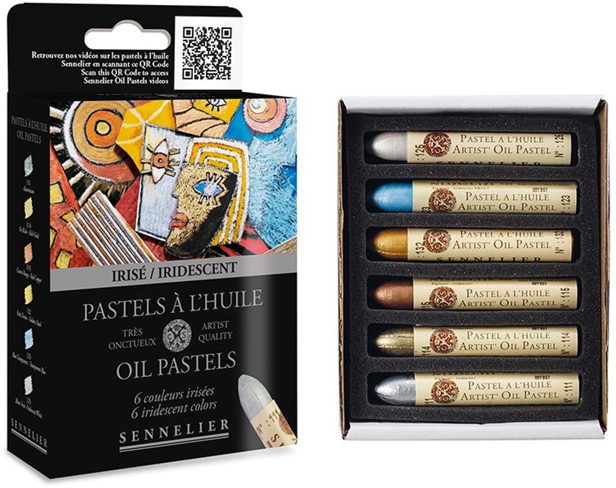 Set of oil pastels Sennelier 6 pcs metallic shades