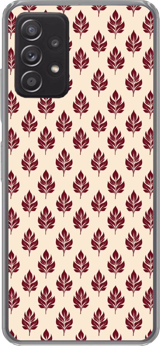 Telefoonhoesje Geschikt voor Samsung Galaxy A53 5G hoesje - Botanisch - Patroon - Bordeaux - Siliconen Telefoonhoesje Telefoonhoesje
