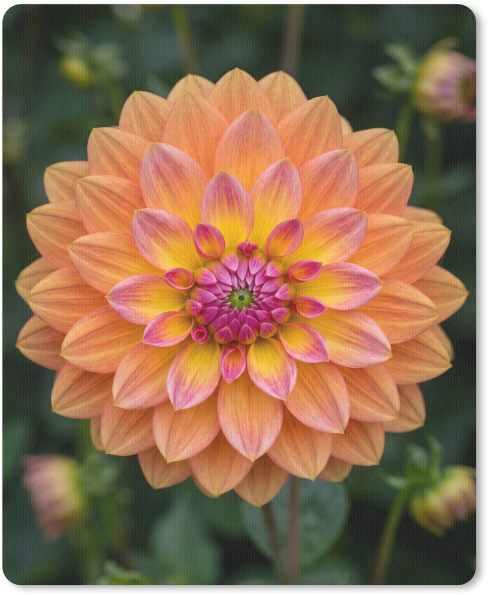 Muismat 12x16 cm - Mousepad Dahlia - Bloem - Oranje - Muismatten