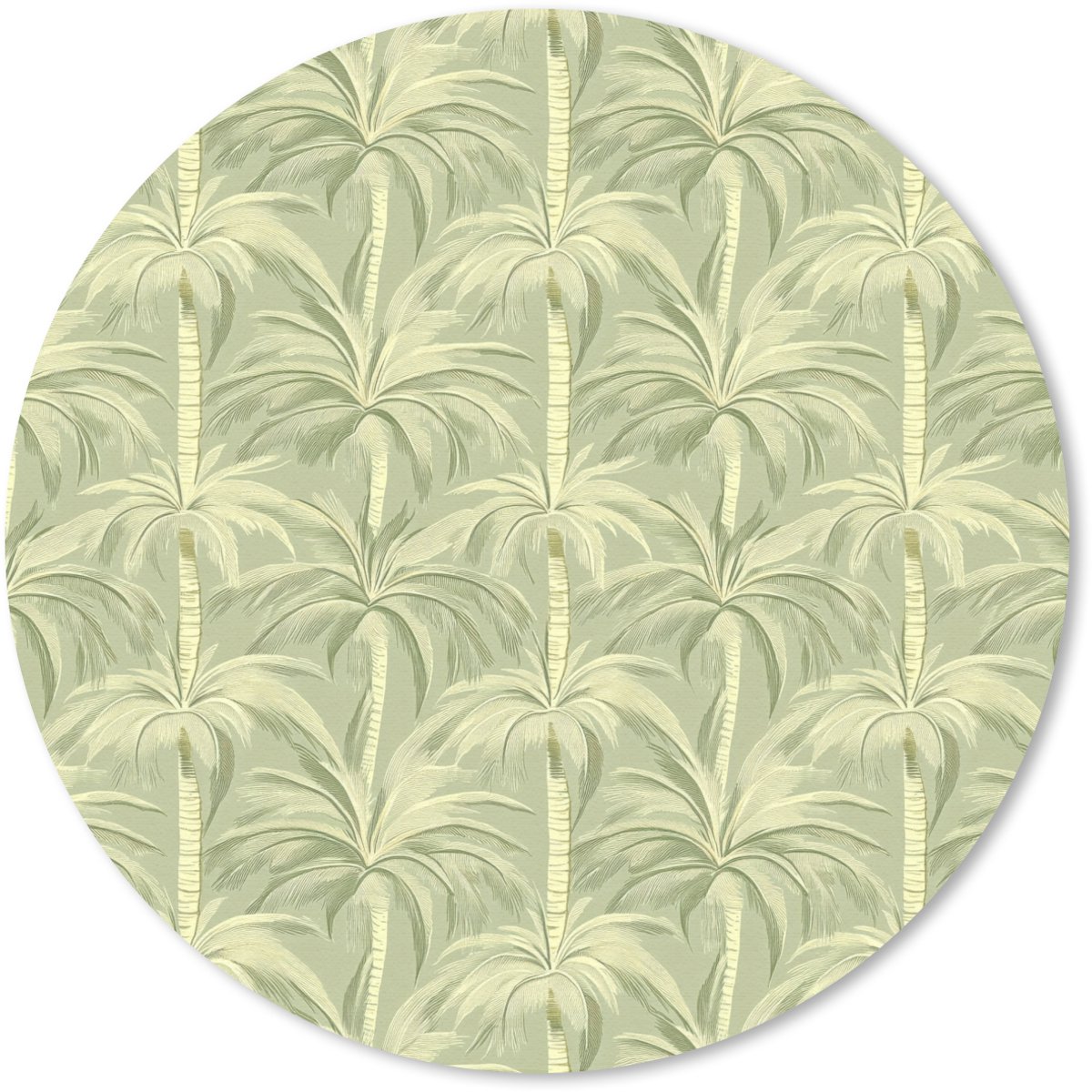 Muismat rond 20x20 cm - Mousepad Palmwoud - Tropisch - Groen - Ronde muismatten