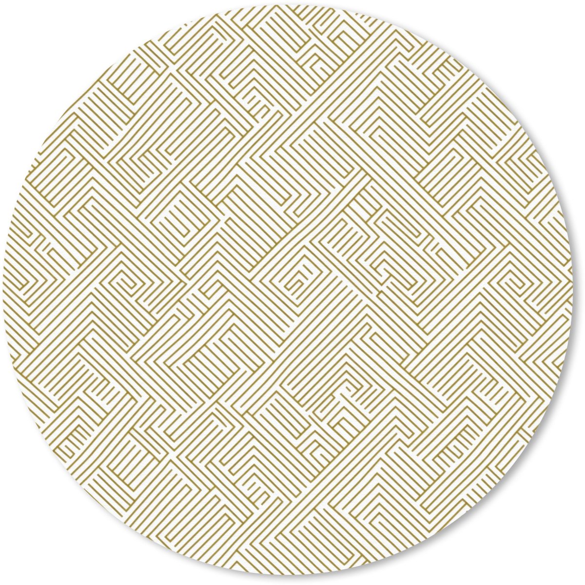 Muismat rond 20x20 cm - Mousepad Geometrisch - Lijnen - Groen - Ronde muismatten