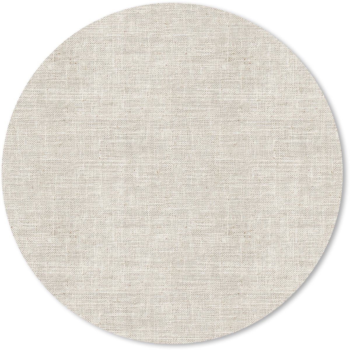 Muismat rond 30x30 cm - Mousepad Linnen - Textuur - Beige - Ronde muismatten