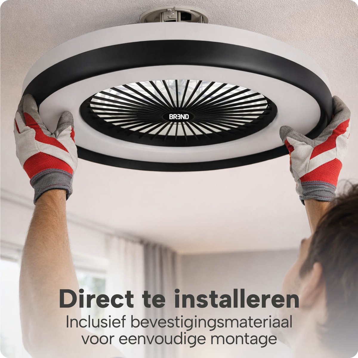 Slimme Plafondlamp met Ventilator – Plafondventilator met App en Afstandsbediening - 4800 Lumen - RGB - 6 Snelheden - BREND BR-2253 thumbnail 8