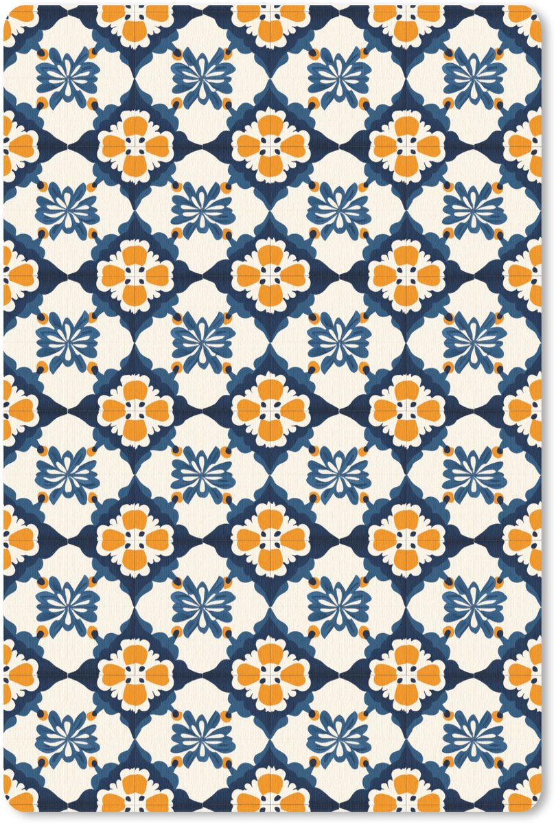 Muismat 13x20 cm - Mousepad Klassiek - Geometrisch - Blauw - Muismatten
