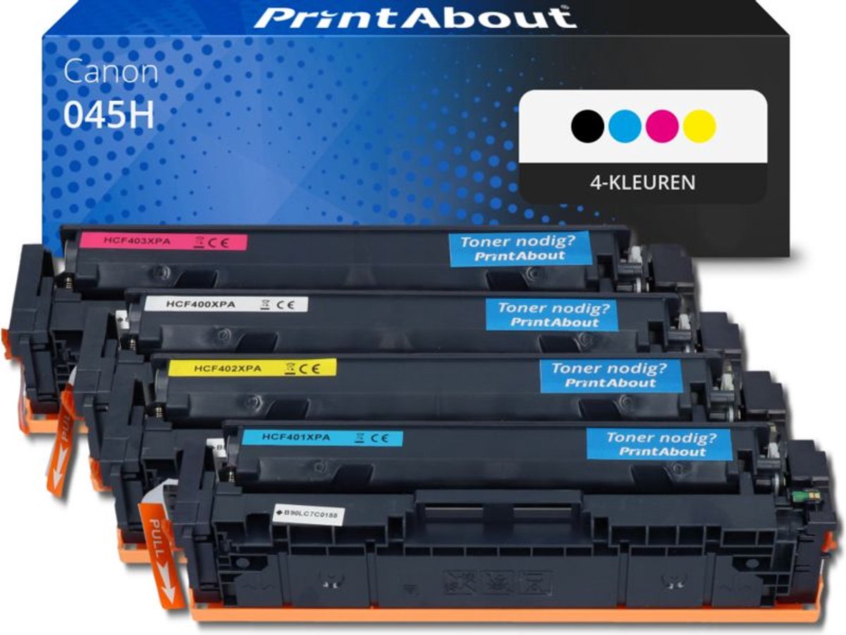 PrintAbout huismerk Toner 045H 4-kleuren Multipack Hoge capaciteit geschikt voor Canon