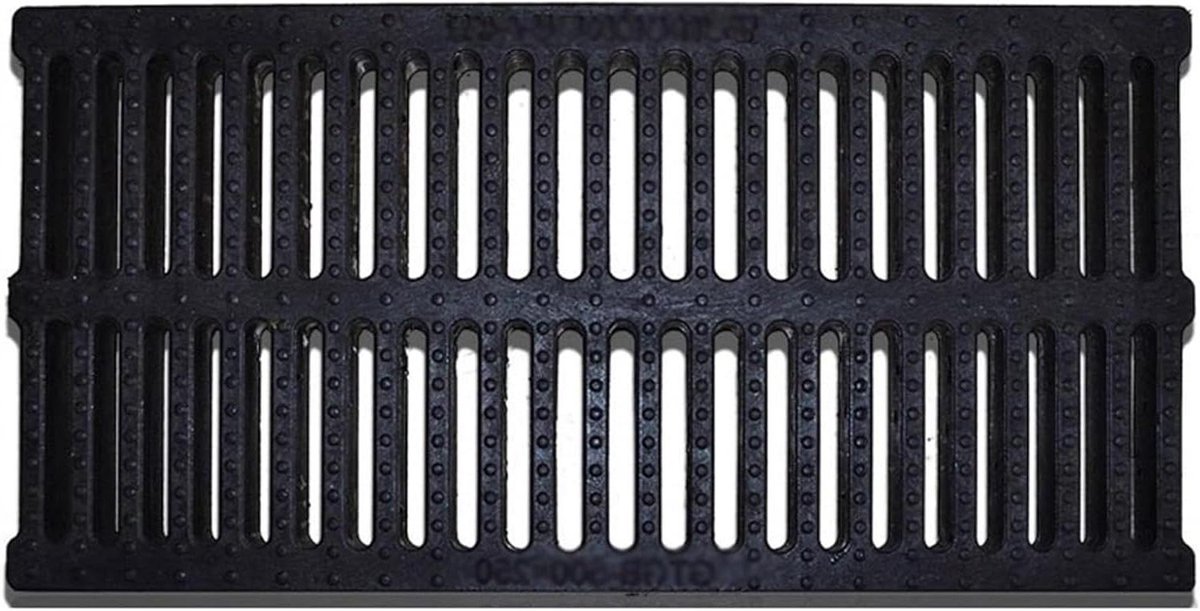 Afvoerrooster Sleufgoot - Rioolafdekking Gracht - Water Overlast Voorkomen - Antislip Polymeer Plastic - 50x10x2 cm - Zwart