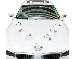 Romantische Rozen en Luxe Vlinders voor Trouwauto Versiering, Elegante Auto Decoratie voor Bruiloften en Feesten