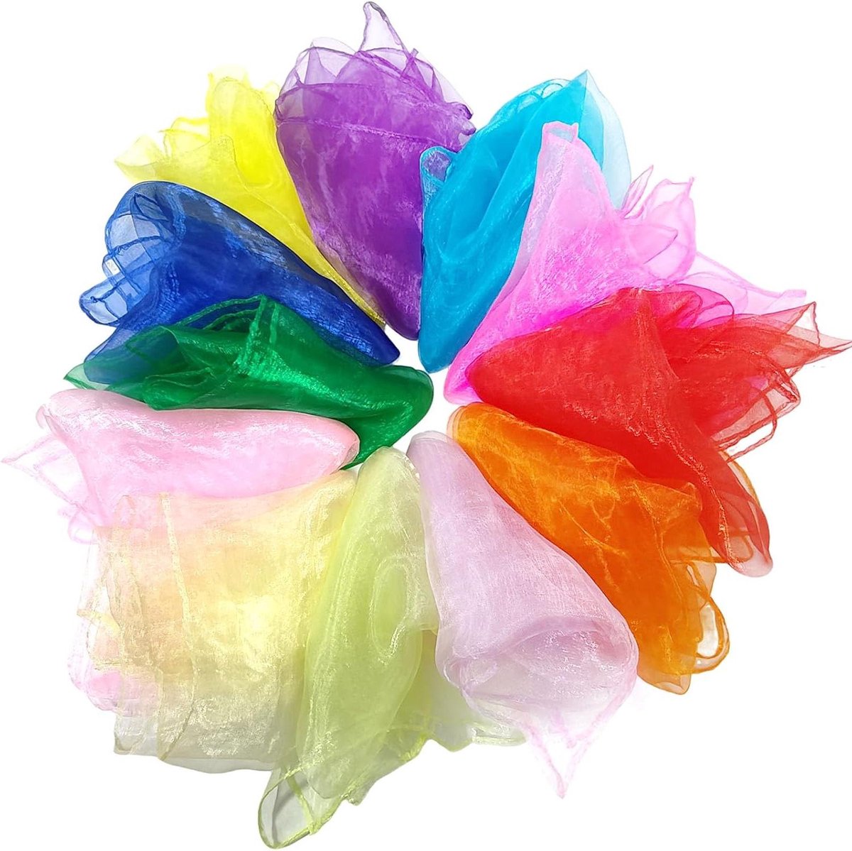 Juggling Doeken - Chiffon Sjaaltjes - Dans en Spel - Zacht Ademend Materiaal - 60x60 cm - Veelkleurig