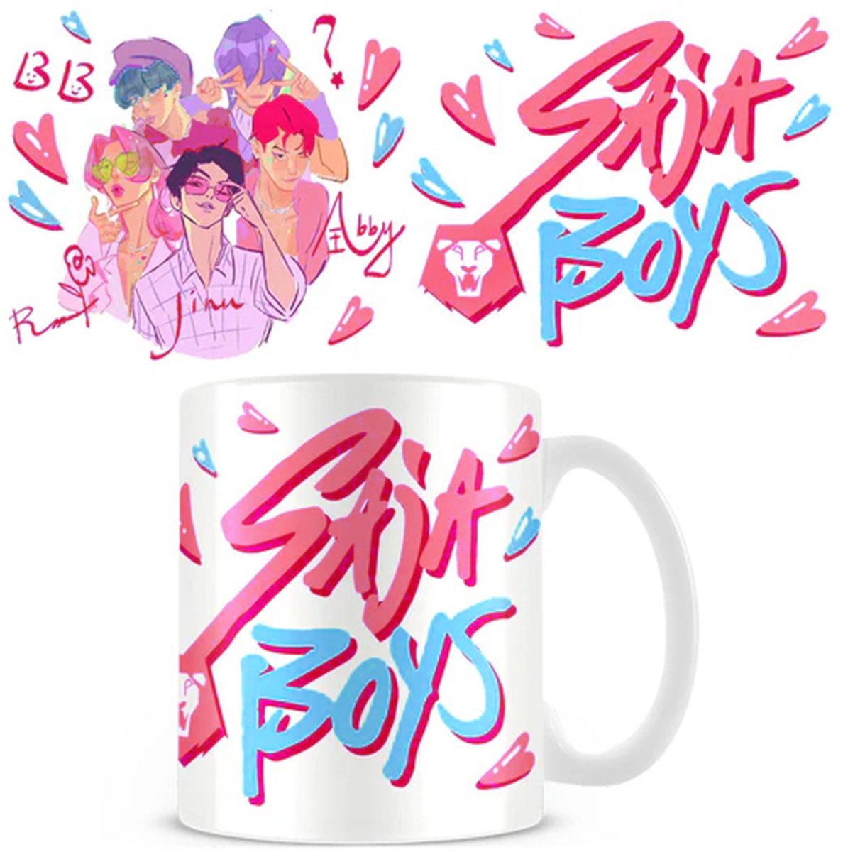 K-Pop Demon Hunters SAJA BOYS Keramische mok met oor, witte theemok 315 ml — cadeau in Cadeau-ideeën - foto 6