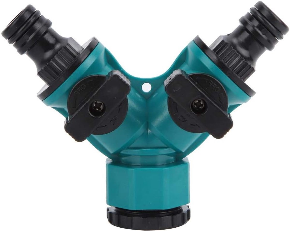 Tweeweg Tuinslang Splitter met Aan/Uit Klep voor Tuin en Huishoudelijk Gebruik, Y-vormige Adapter en Connector
