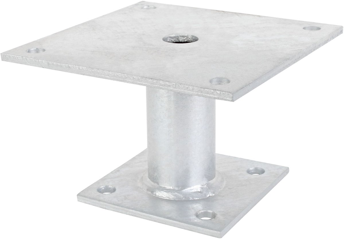 GAH Alberts Paalhouder 150×150 mm op plaat – Thermisch verzinkt staal