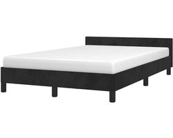 Bedframe met Hoofdeinde - Ledikant Tweepersoons - Comfortabel Slapen - Zacht Fluweel - 120x200 cm - Zwart