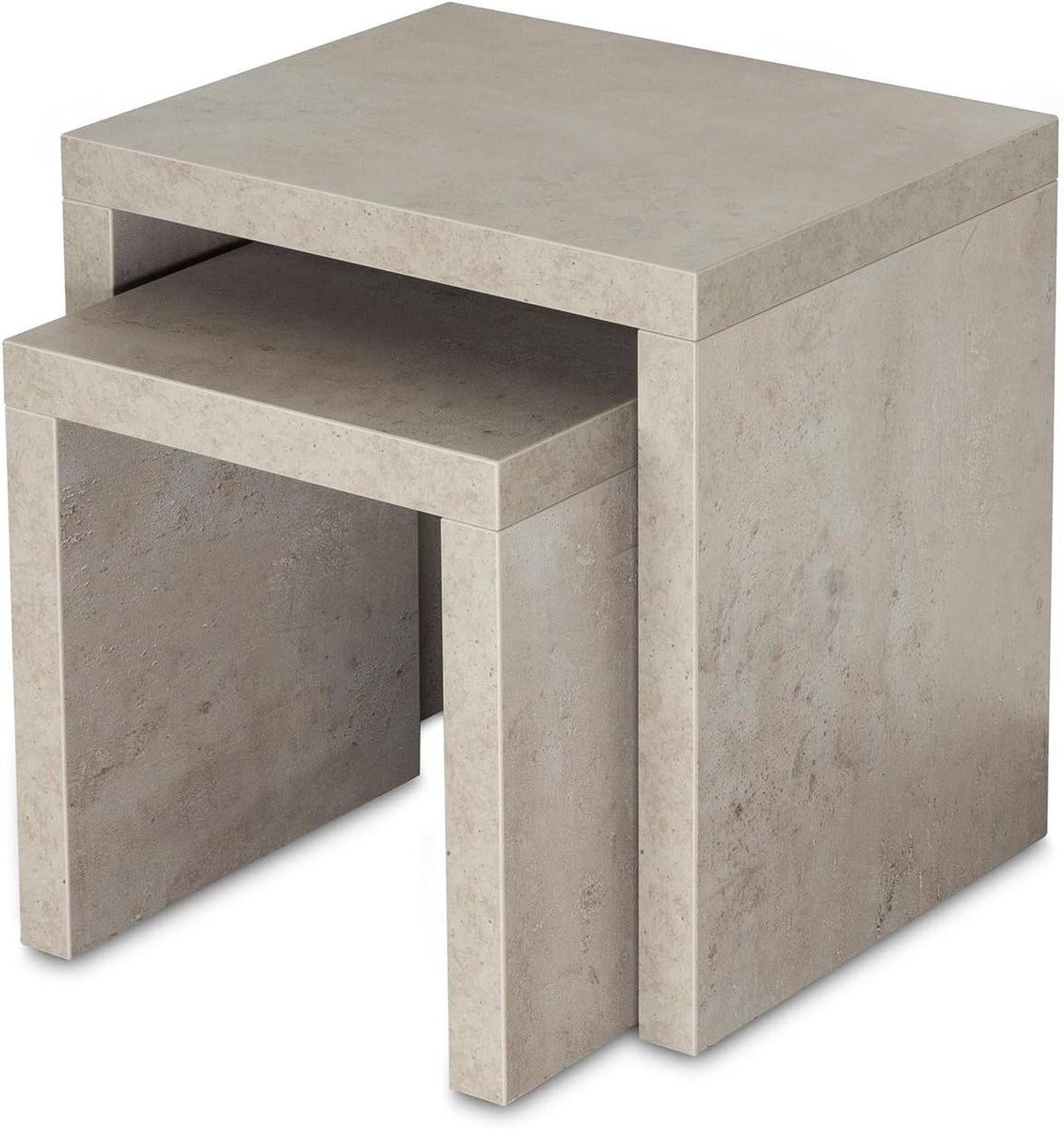 Set of 2 tables 44x36 cm Height: 44 cm Made in Germany No assembly Permanent glued Side table, living room coffee table Tables Nest of Two Concrete optik