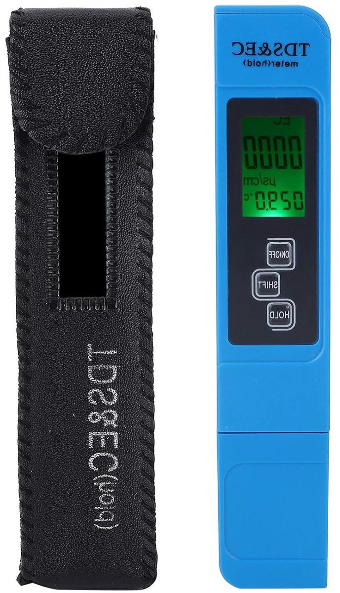 Digitale Waterkwaliteit Tester - Geleidbaarheidstester EC TDS - Waterkwaliteit Meten - Gevoelige Sonde Interferentie - 154x30x14mm - Blauw