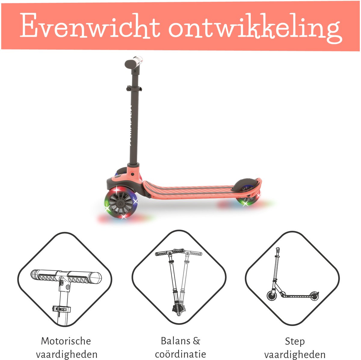 Chillafish Kinderstep 3 Jaar met drie LED wielen - Roze - Lichtgewicht Glow step meisjes met afneembaar stuur en voetrem - Aanpasbaar in hoogte - Leun-om-te-sturen - Extra grip handgrepen - Geen batterijen nodig - Model Scotti Glow 3 — afbeelding 12