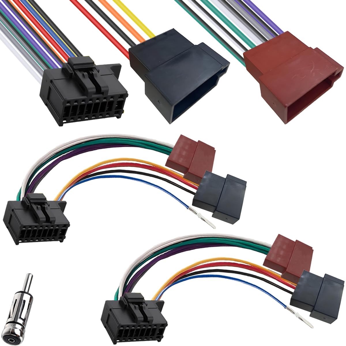 Dailygoods - Dailygoody - ISO Radio Adapter - 16 Pin aansluiting - 2 Stuks - Car Radio Connector - Geschikt voor diverse auto-modellen - Eenvoudige installatie - H...