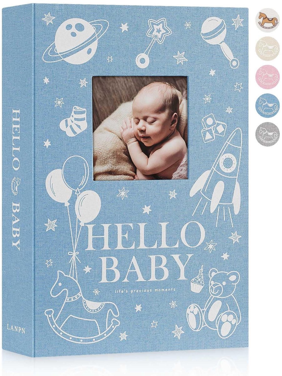 Dailygoods - Cosensi - Dailygoody - Baby Photo Album - Fotoalbum voor Baby's - Mooi en duurzaam - Blauw - Perfect voor 300 foto's - Geschikt voor ouders en familie