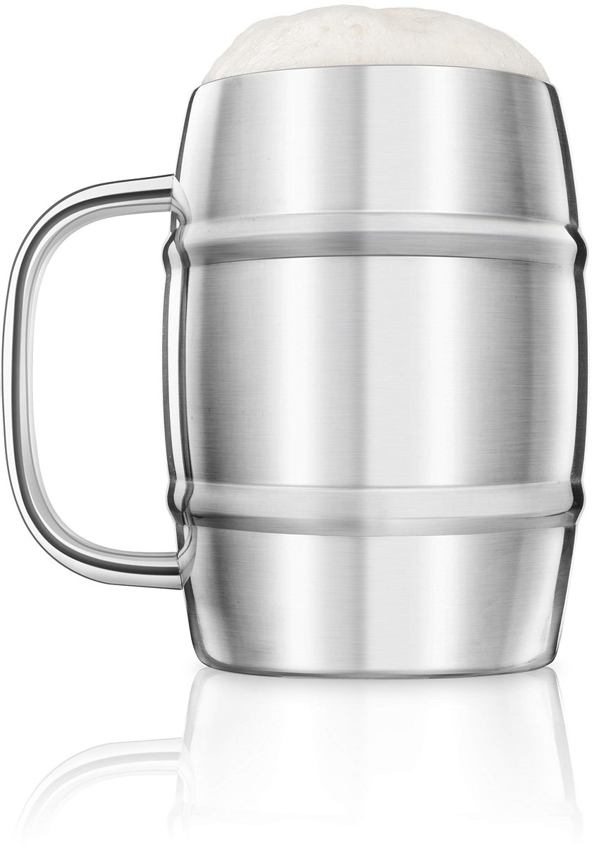 Dailygoods - Dailygoody - Groot Dubbelwandig Biervat - Roestvrij Staal - Houdt Bier Koud - 1 Liter - Isolatie - Geschikt Voor Alle Gelegenheden