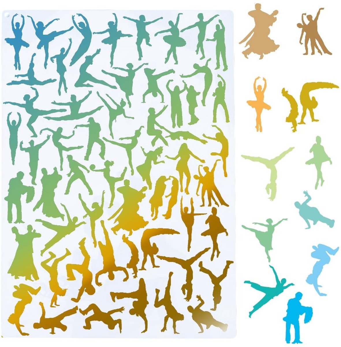 Dailygoods - Dailygoody - Ballet Dansen - Ballerina Sjablonen - Herbruikbaar - 29,7x21cm - Kunstzinnige Creativiteit - Geschikt voor Schilderprojecten