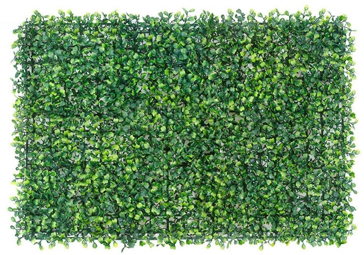 Dailygoody - Kunstmatige Groene Levende Muur - Kunstplant Wandpanelen - 40x60cm - Dichte Bladeren - Tuinhek Screening - Geschikt voor Thuisdecoratie