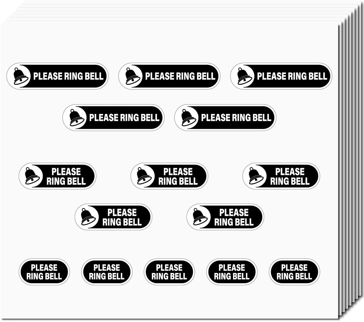 Dailygoody - Ringbelstickers - Zelfklevende stickers - Waterdicht - Zwart - Waarschuwingslabels - Geschikt voor binnen en buiten - 145x166mm