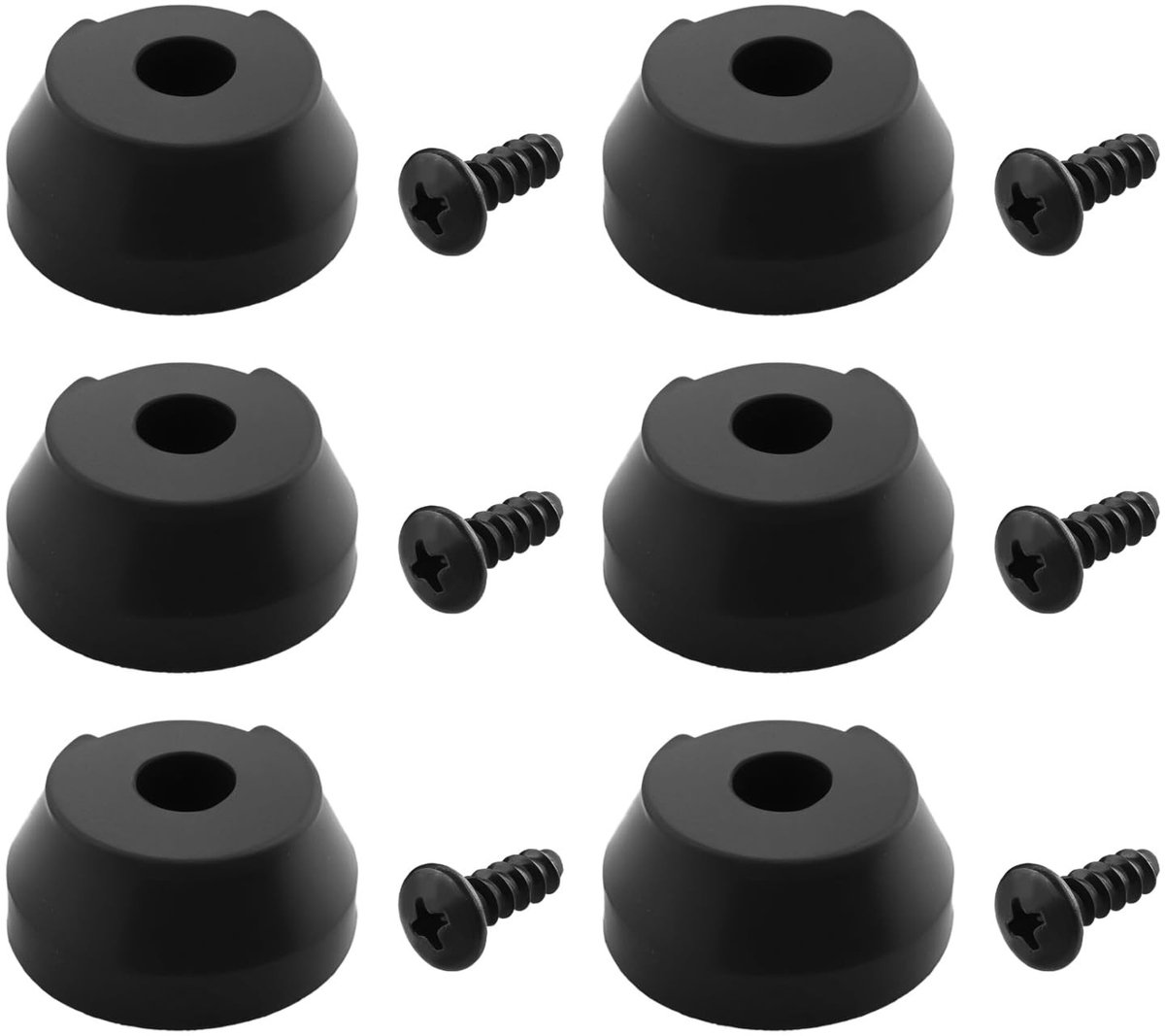 Dailygoody - Inschroefbare Rubber Cane Tips - 6 stks Vervangingen - Compatibel met Vouwstokken - Ideaal voor Stabiliteit - Duurzaam Rubber - Voor Hurr