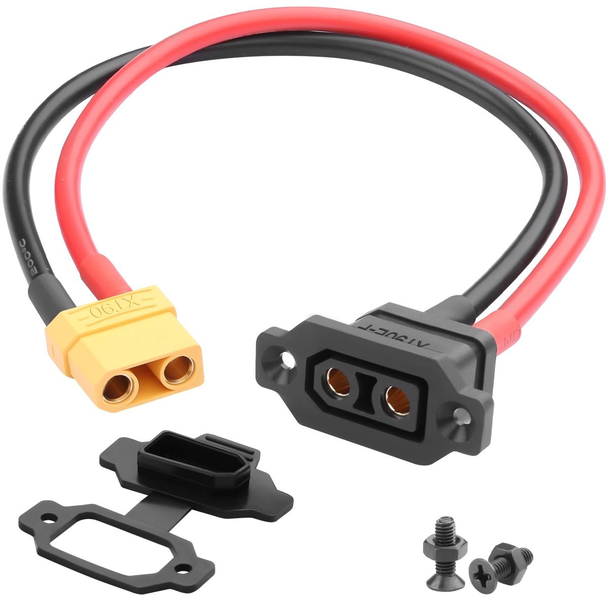 Dailygoody - 10AWG XT90E-F naar XT90 Kabel - 30A Bulkhead Mount Adapter 30cm