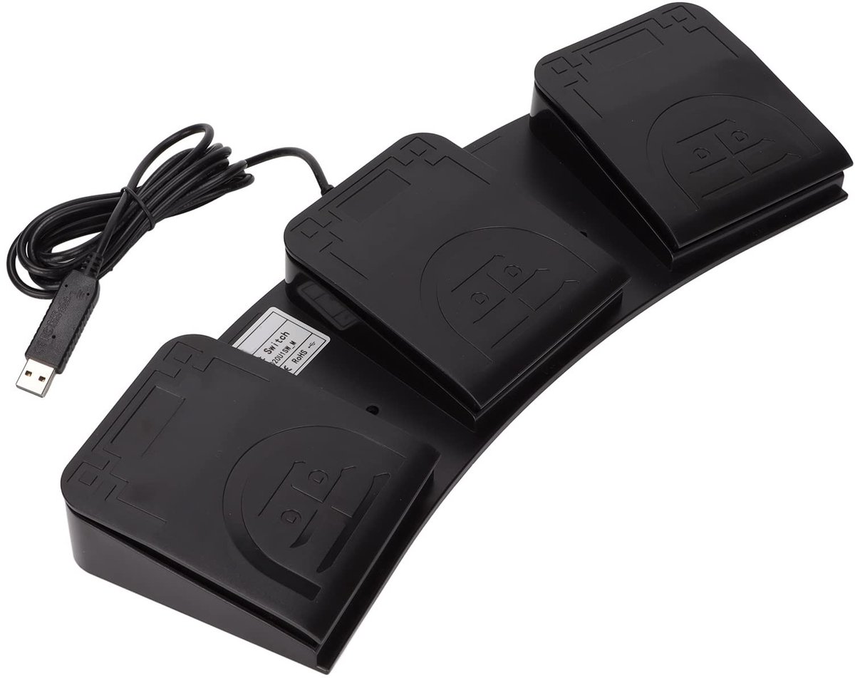 Dailygoods - Dailygoody - USB-voetpedaal - MIDI-controller - Programmeerbaar - 3-toetsen - Actieschakelaar - Ideaal voor gamers en creatievelingen