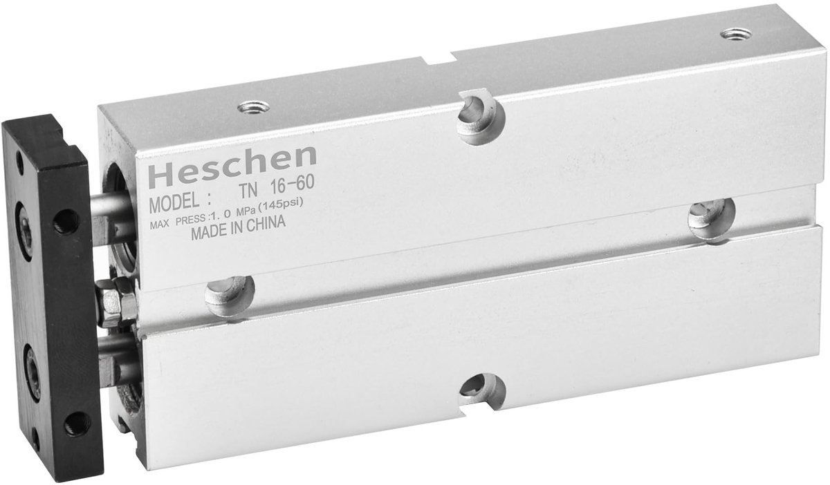 Dailygoods - Dailygoody - Pneumatische luchtcilinder - Dubbelwerkend - Aluminium - 16mm - Slag 60mm - Met magneet - Geschikt voor diverse toepassingen