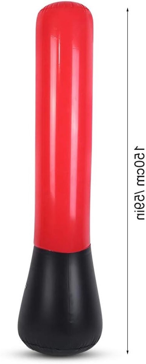 63 Inch Hoge Opblaasbare Stress Punch Tower - Vrijstaande Bokszak voor Fitness en Training met Voetpomp