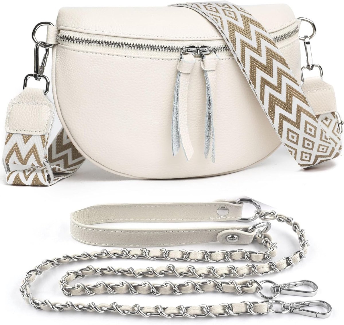 Leren Schoudertas voor Mobiele Telefoon, Crossbody Tas met 2 Brede Schouderbanden, Kaarthouder en Kleine Leren Tas, Zwart, Ideaal voor Vrouwen, Draagbare en Stijlvolle Accessoire