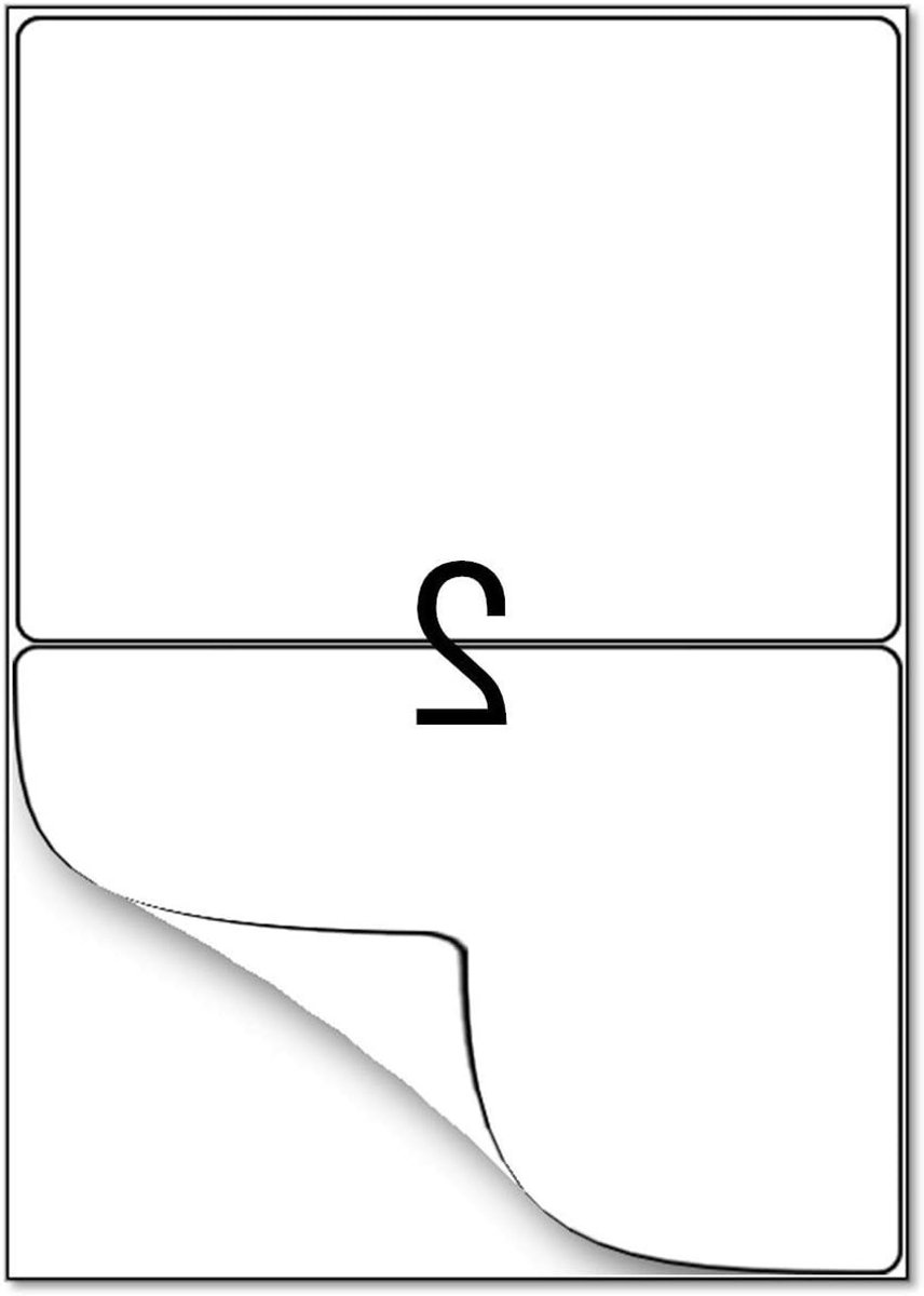 Zelfklevende verzendlabels A4 210 x 148 mm, 100 vellen, 2 labels per vel, geschikt voor inkjet en laserprinters, ideaal voor verzending en organisatie